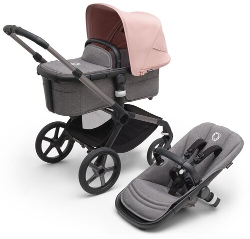 Детская коляска 2 в 1 Bugaboo Fox5 Graphite/Grey Melange/Morning Pink