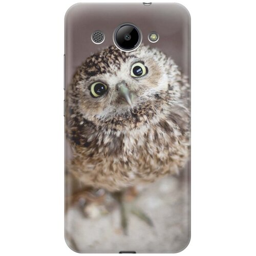 фото Cиликоновый чехол на huawei y3 2017 / хуавей у3 2017 с принтом "удивленная сова" gosso