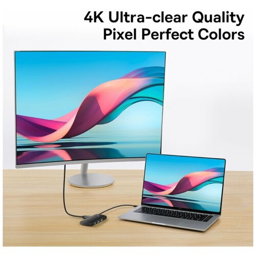 Хаб Baseus Lite Series 5-Port Type-C HUB Docking Station Type-C to HDMIUSB30x3PD Black WKQX040001 265000₽