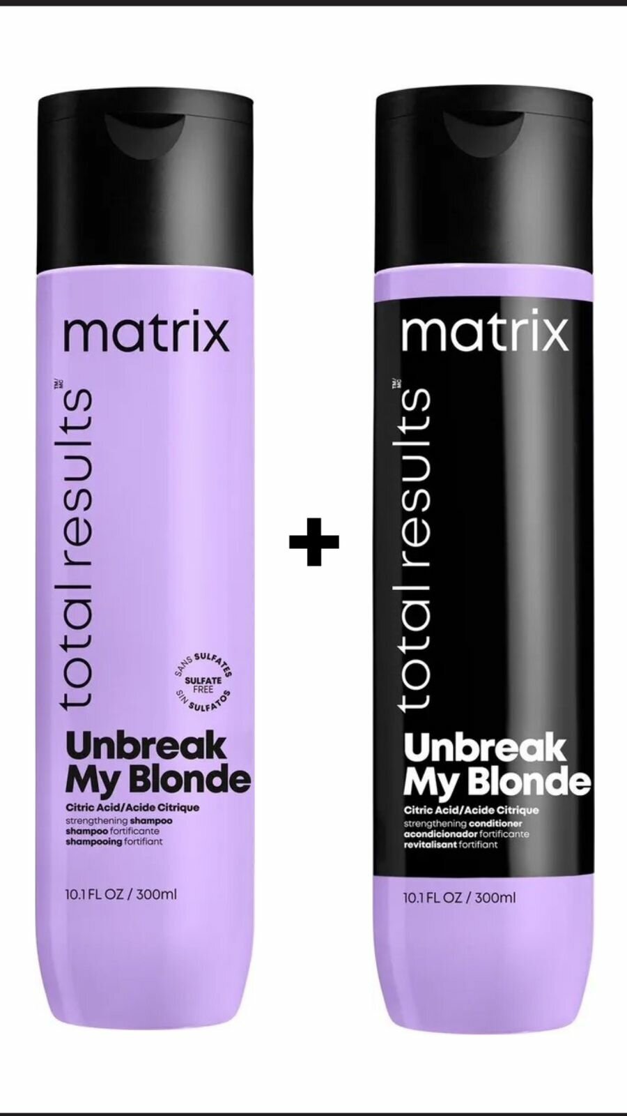 Matrix Total Results Unbreak My Blonde Шампунь 300 мл и Кондиционер 300 мл профессиональный, укрепляющий, для блондинок с лимонной кислотой