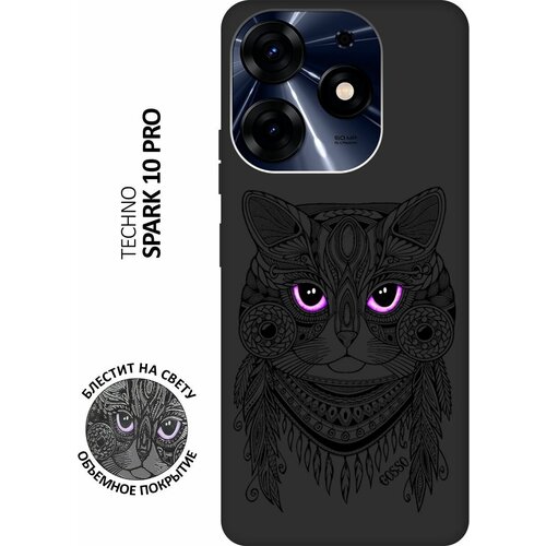 Матовый Soft Touch силиконовый чехол на Tecno Spark 10 Pro, Техно Спарк 10 Про с 3D принтом Grand Cat черный матовый soft touch силиконовый чехол на tecno spark 10 pro техно спарк 10 про с 3d принтом grand cat черный