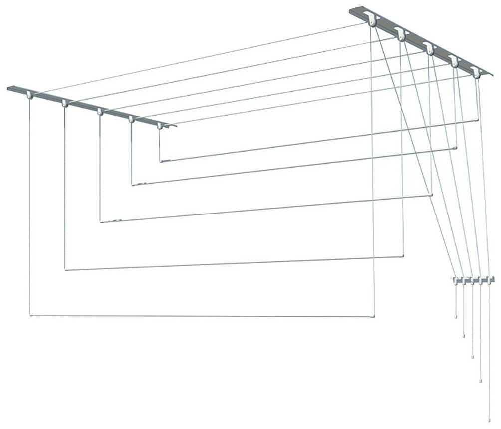 Сушилка для белья 1,6м (5 стержней) "Лиана" потолочная