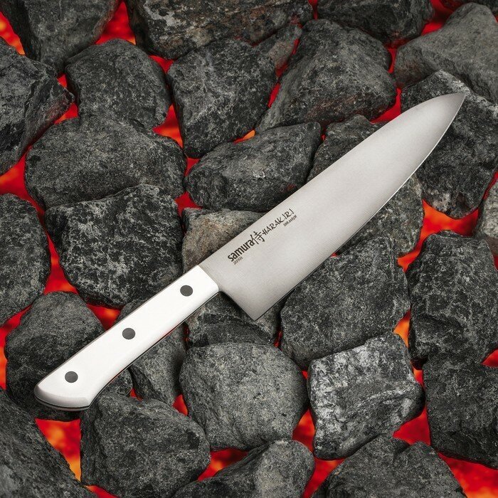 Нож Samura Harakiri Шеф, 20,8 см, корроз.-стойкая сталь, ABS пластик - фото №17