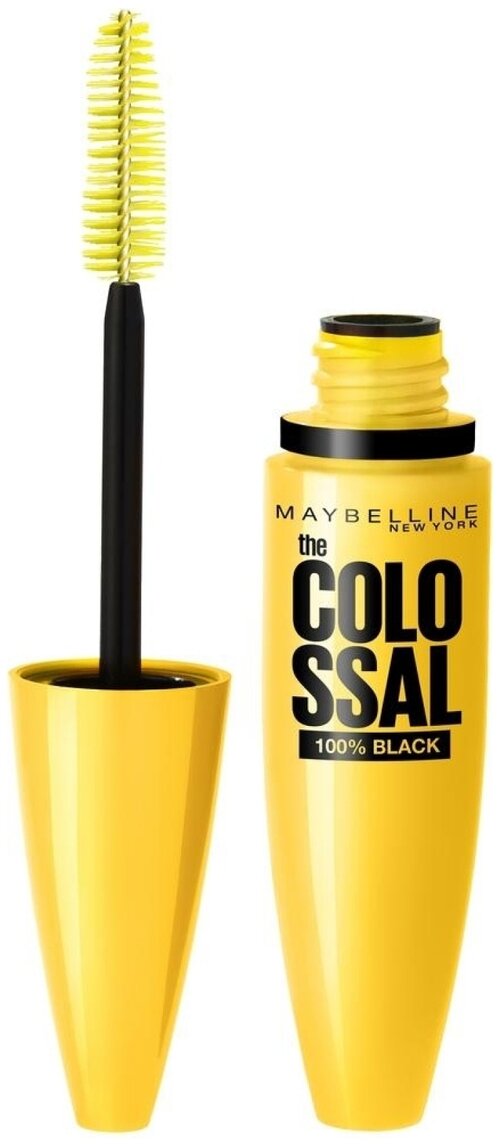 Maybelline New York Тушь для ресниц Volum Express The Colossal 100% Black, черный