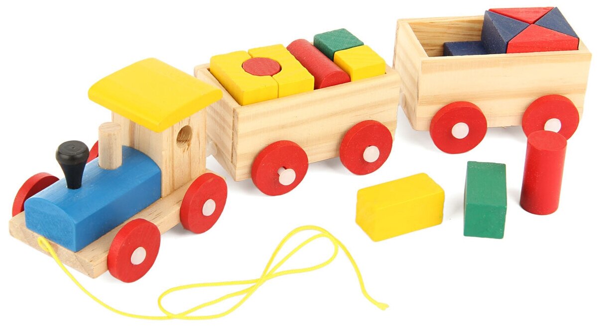 Деревянная игрушка Фабрика Фантазий 42261 паровозик с фигурами