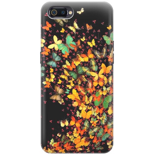 фото Re:paчехол - накладка artcolor для oppo a1k / realme c2 с принтом "взрыв бабочек"