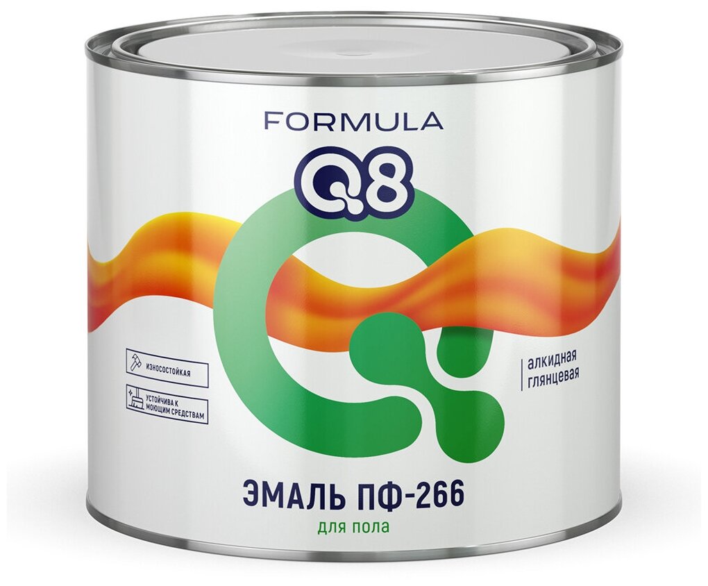 Эмаль ПФ-266 для пола алкидная Formula Q8, глянцевая, 1,9 кг, красно-коричневая