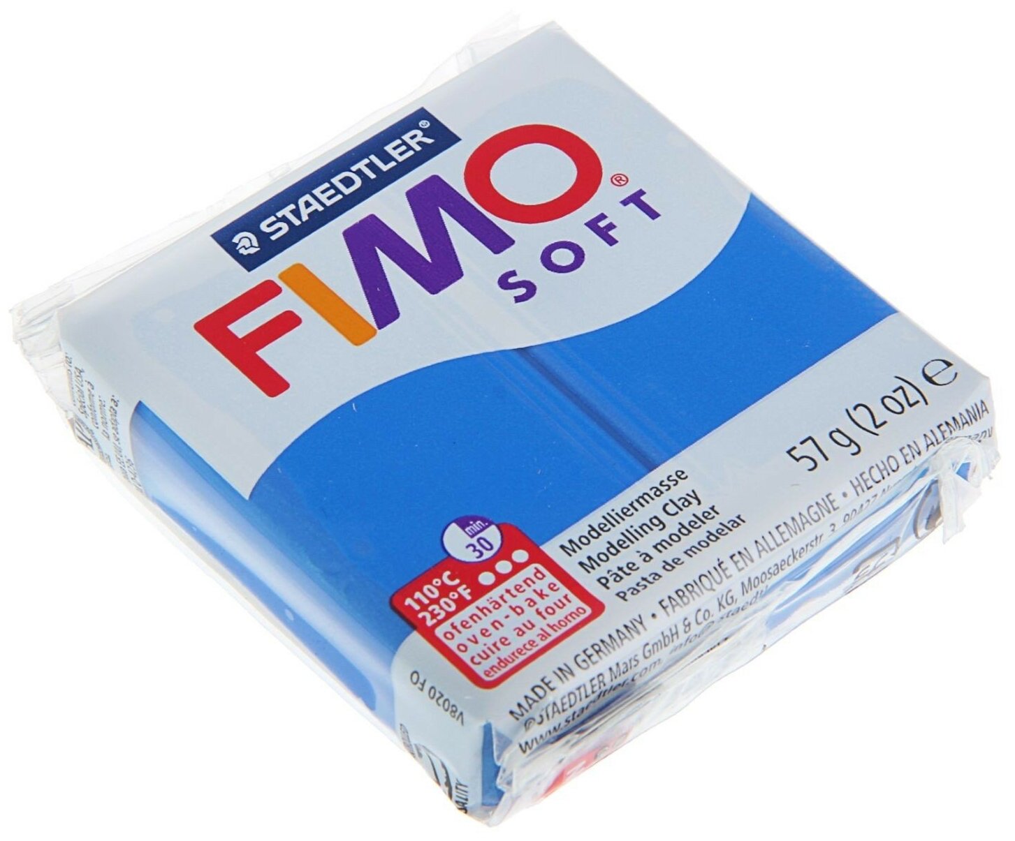 Полимерная глина FIMO Soft запекаемая синий (8020-37) 57 г