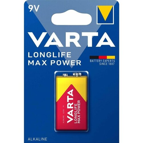 Батарейка Varta LONGLIFE MAX POWER (MAX TECH) Крона 6LR61 BL1 Alkaline 9V 04722101401 батарейка varta longlife max power c 2 шт 4714101402