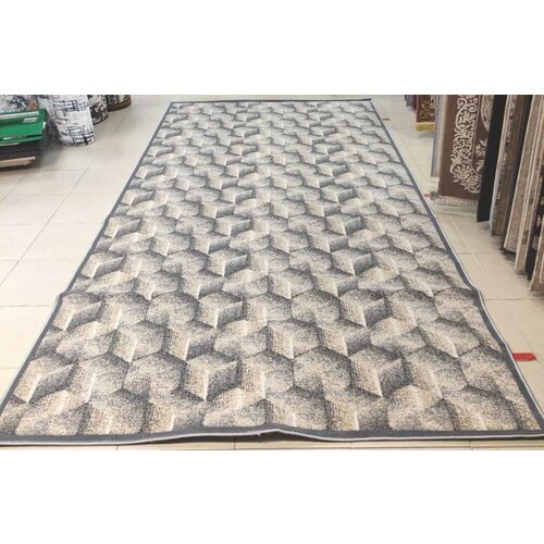 Ковер Модерн Вэлден Янтарь YA231_03D4 из нитей Хет-Сет, цвет Серый/Бежевый, размер 2 м на 5 м , вес 18,9 кг.