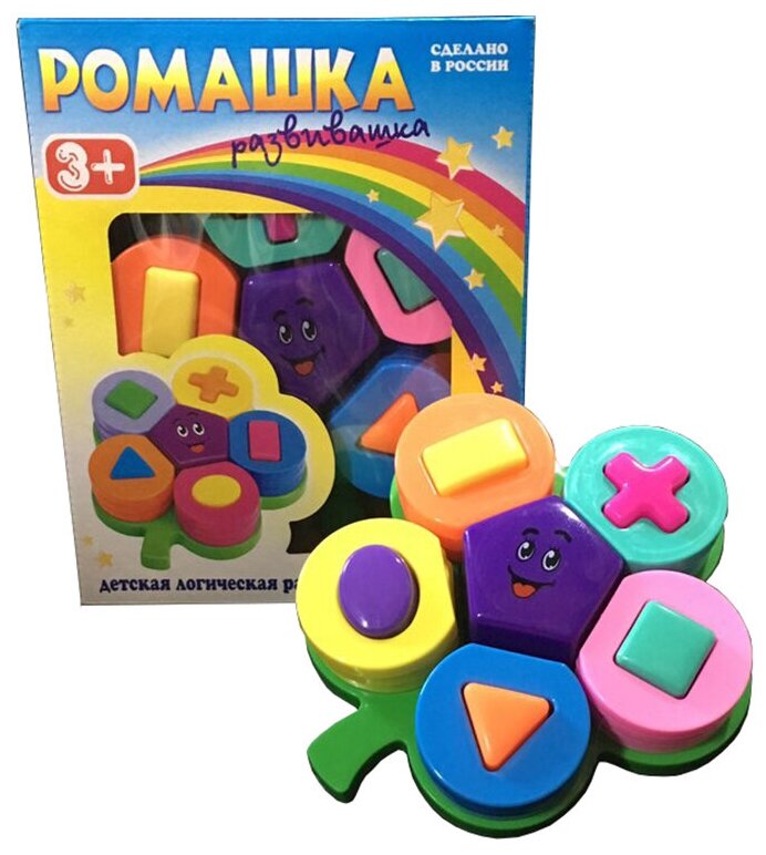 Ромашка Развивашка - Развивающий Детский Логический Игровой Набор, Развлекательный, Сортер, Развивает Моторику, Сенсорику, Пространственное Мышление