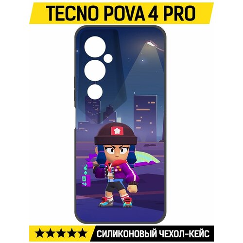 Чехол-накладка Krutoff Soft Case Brawl Stars - Героиня Биби для TECNO Pova 4 Pro черный чехол накладка krutoff soft case brawl stars героиня биби для tecno spark 10 pro черный