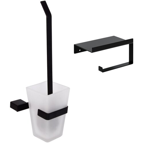 Набор DECOR BANYO SS 304 Black Ершик + Держатель туалетной бумаги
