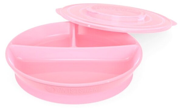 Тарелка Twistshake с разделителями, розовый