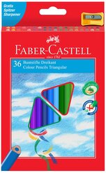 Faber-Castell Карандаши цветные трехгранные c точилкой 36 цветов (120536)