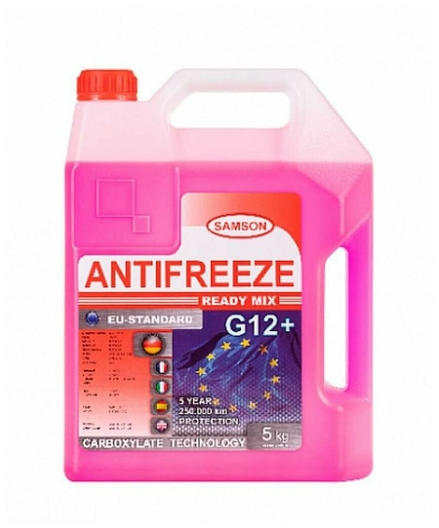 фото Антифриз Samson Eu-Standard G12+, 5 Кг (Красн.) Carboxylate Long Life SAMSON арт. 800992