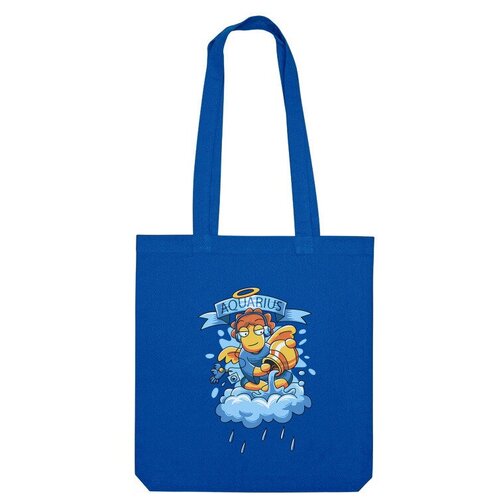 Сумка шоппер Us Basic, синий сумка мультяшный знак водолея ярко синий