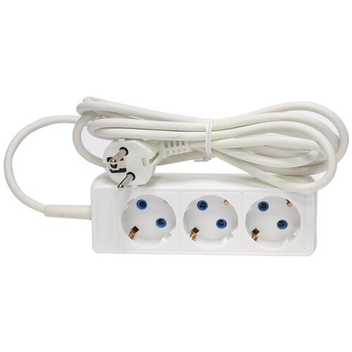Удлинитель радист премиум Р16-012, 3 розетки с заземлением, 5 м, 3х0,75 мм, 1300 Вт, белый, 1014