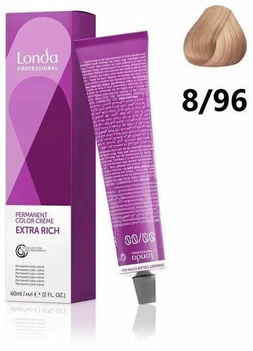 Londa Professional стойкая профессиональная краска для волос 8/96 светлый блонд сандрэ фиолетовый, 60 мл