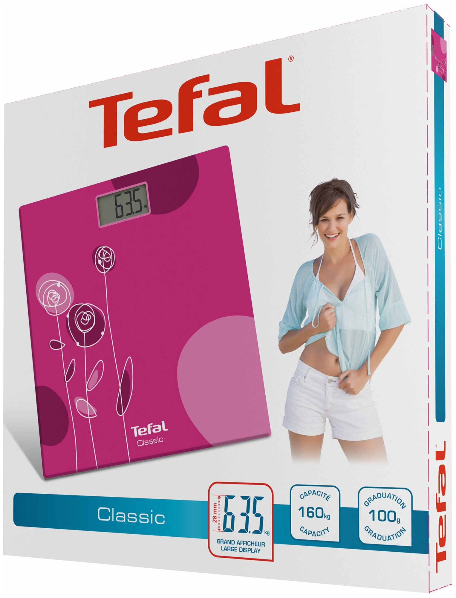 Весы напольные Tefal Classic Drawing Bloom PP1531V0, розовый - фотография № 13