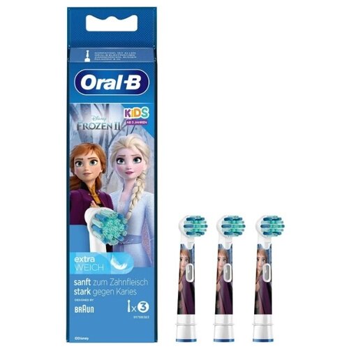 Набор насадок Oral-B Kids Frozen для ирригатора и электрической щетки, синий, 3 шт.