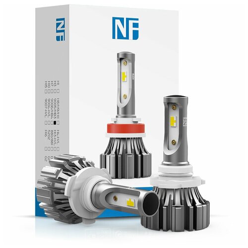 Светодиодная лампа NAOEVO NF HB3 9005 цоколь P20d 40Вт 2шт 6500К 4800Лм Белый свет LED автомобильная