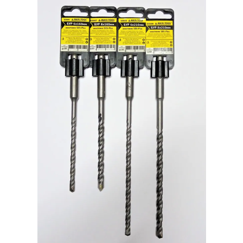 Бур по бетону SDS+ /6х160, 6х210, 8х160, 8х210 мм/ комплект 4шт, для перфоратора 1pc 1 2x20unf sds max to sds plus chuck adaptor drill bits converter hammer drill tool connecting power tool accessories db05002