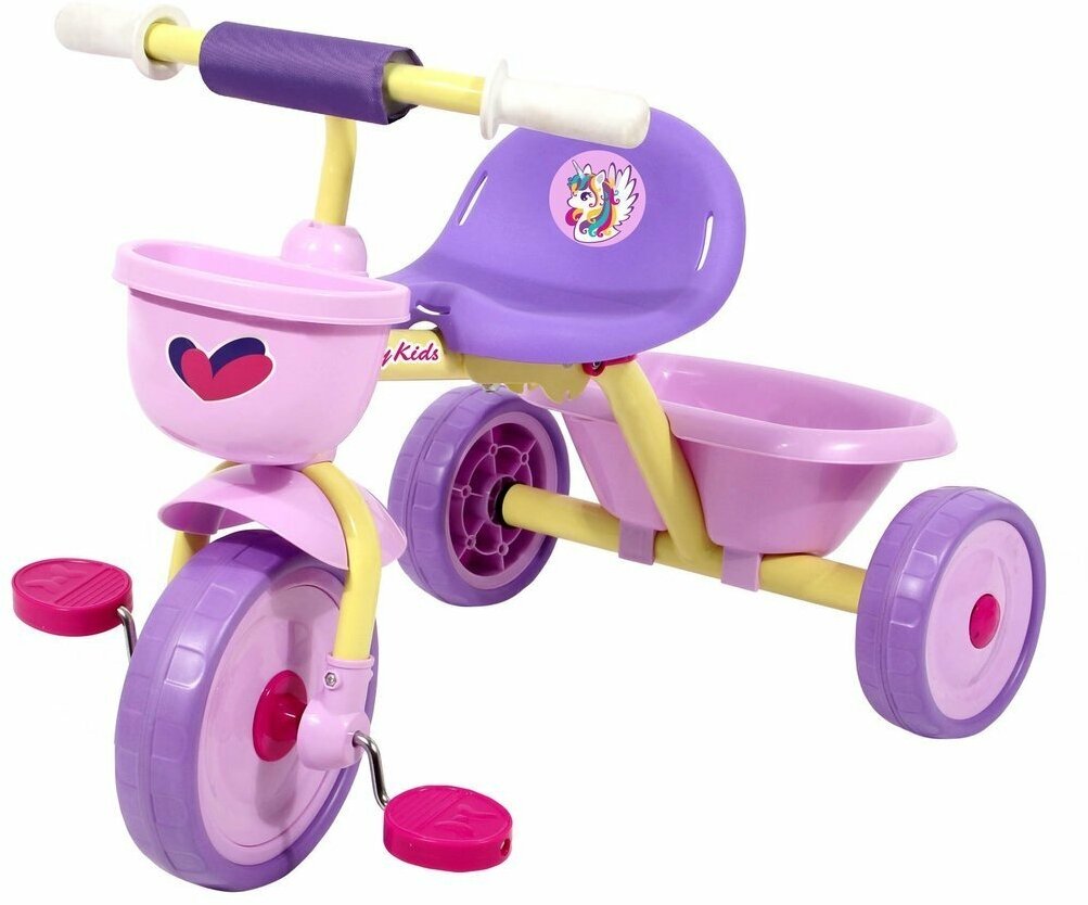 Велосипед Moby Kids 3 колесный, складной, Primo, Единорог, розово-сиреневый (646236)