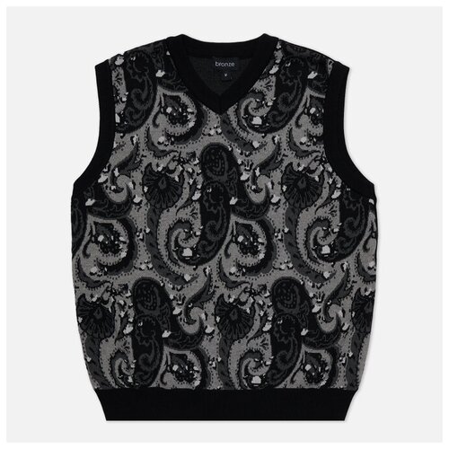 фото Мужской жилет bronze 56k paisley серый , размер m