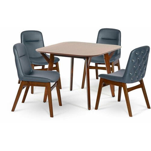 Комплект обеденный (стол TERONG + 4 кресла BANGI Navy Blue)