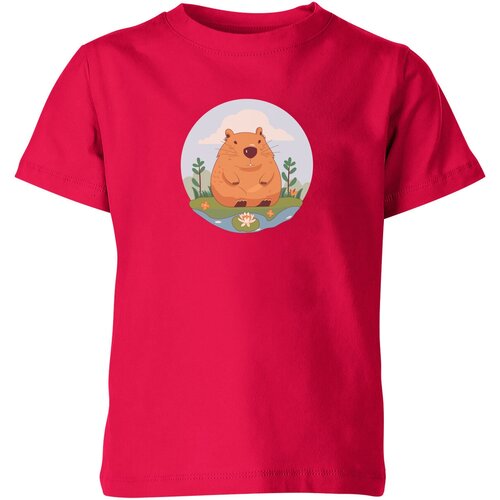 Футболка Us Basic, размер 4, розовый детская футболка летняя капибара с арбузом 128 красный