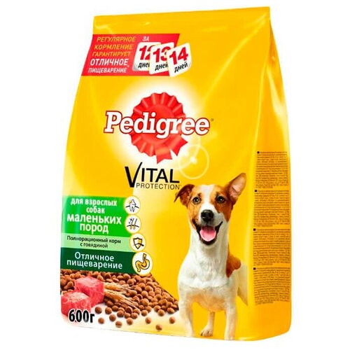 Сухой корм Pedigree для собак мелких пород, говядина, 600 г