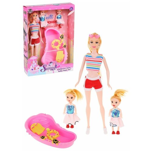 Набор кукол Наша Игрушка Счастливая семья, 3 шт, с аксессуарами (B010) куклы и одежда для кукол наша игрушка игровой набор счастливая семья b010
