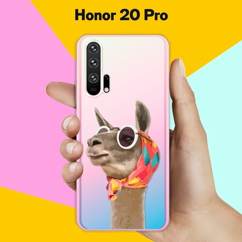 Силиконовый чехол Лама в очках на Honor 20 Pro силиконовый чехол лама в очках на honor 20