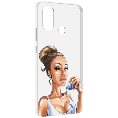 Чехол MyPads девушка-пролила-краску женский для UleFone Note 10P / Note 10 задняя-панель-накладка-бампер