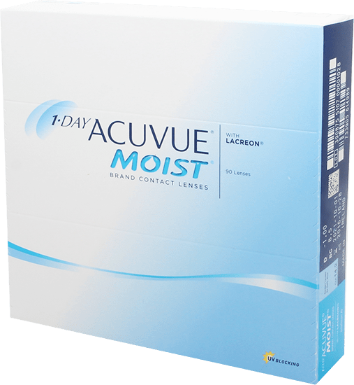 1-Day Acuvue Moist 90 линз В упаковке 90 штук Оптическая сила 0.75 Радиус кривизны 8.5