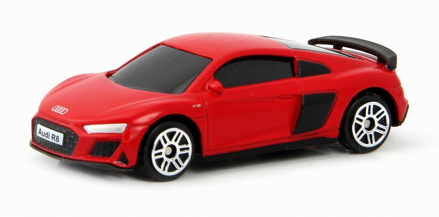 Машина металлическая RMZ City 1:64 Audi R8 Coupe 2019, без механизмов, красный матовый цвет