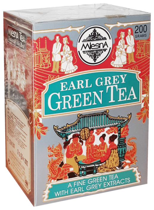 Чай зеленый Mlesna «Earl Grey Green Tea» (Граф Грей) с ароматом бергамота листовой 200гр.