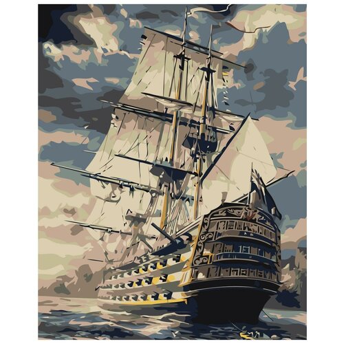 Величественный корабль фрегат Раскраска картина по номерам на холсте величественный корабль фрегат раскраска картина по номерам на холсте