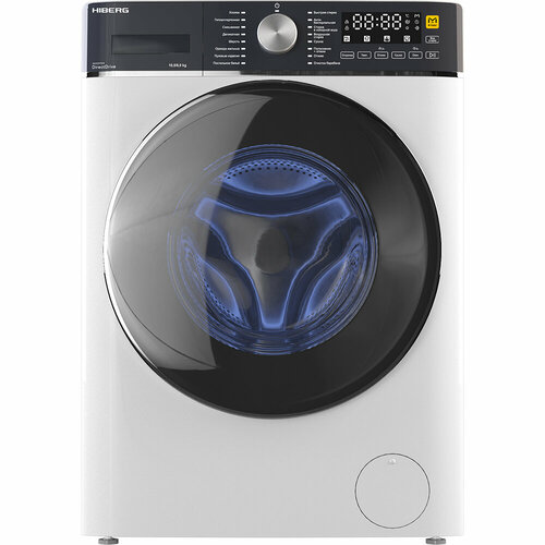 Стиральная машина с сушкой HIBERG i-DDQ8 - 10614 W Inverter Прямой привод DD М-Smart Озон Подсветка барабана 105 кг 1400 оборотов 6 кг сушка 10209000₽