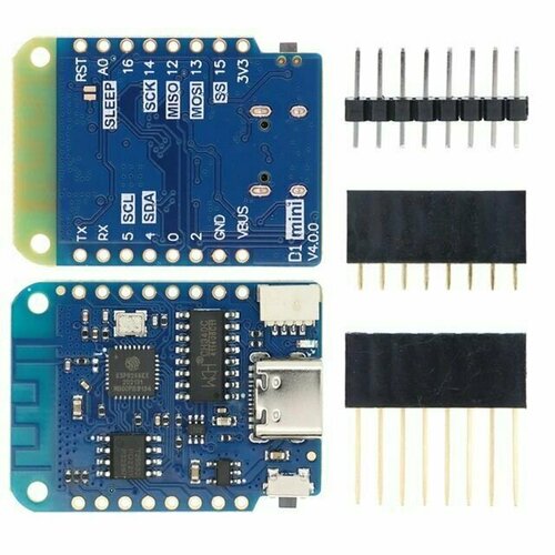 Контроллер на Wi-Fi модуле ESP8266 4Mb WeMos D1 Mini V4.0 wemos d1 mini 4mb плата на основе модуля esp8266