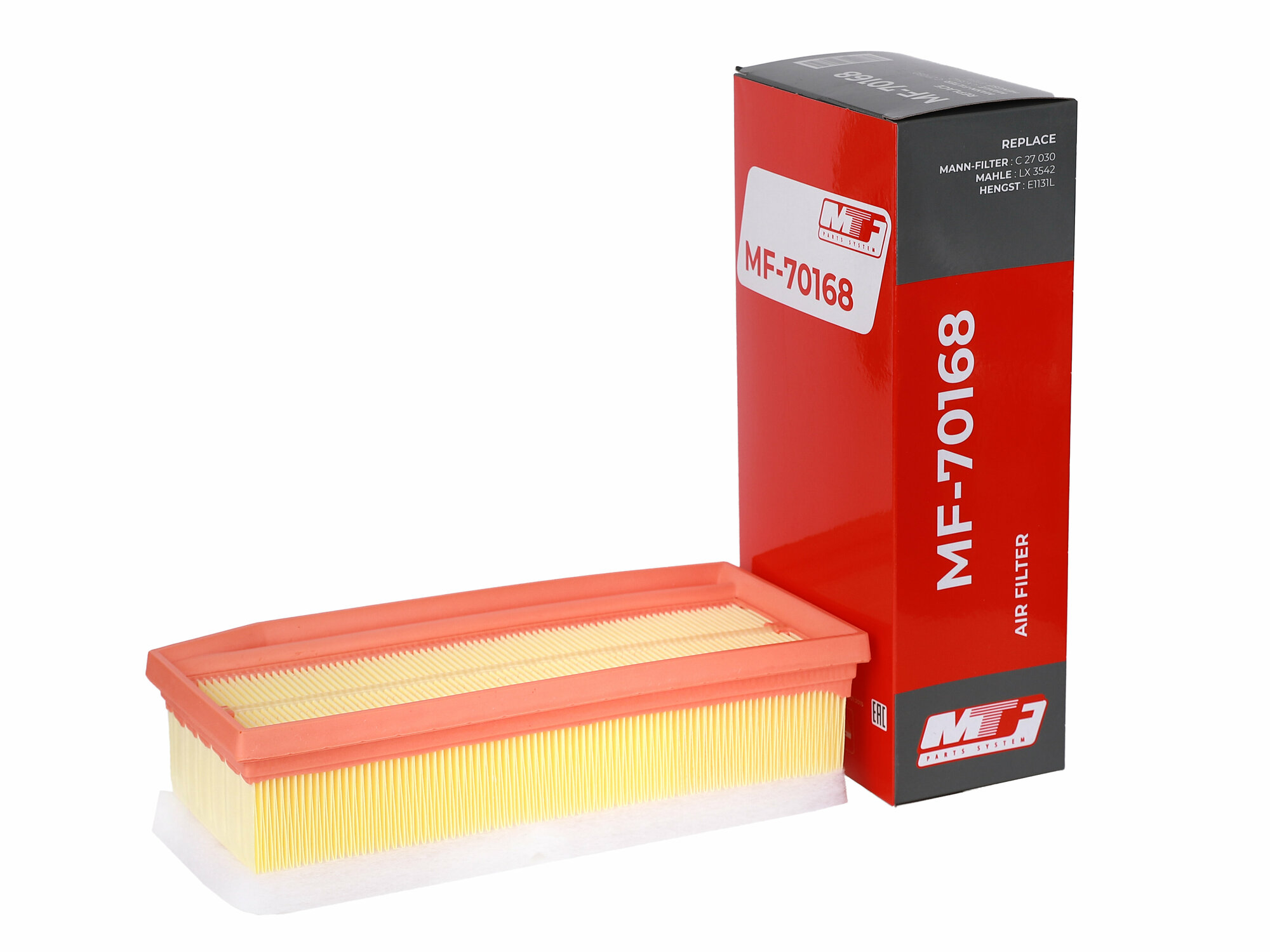 фото Фильтр воздушный MF-70168 MTF. Для DACIA Dokker, Duster II, Lodgy, Logan II, Sandero II; RENAULT Captur, Clio IV