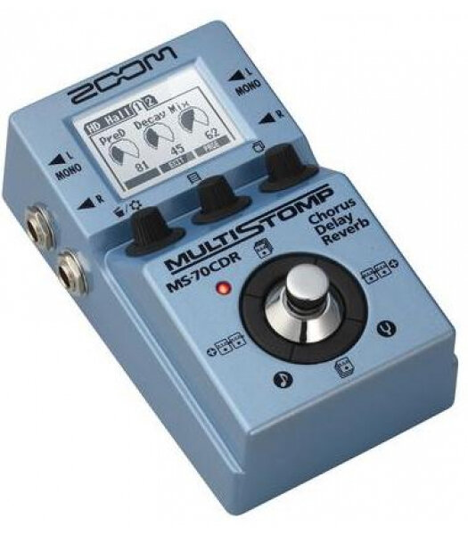 Zoom MS-70CDR - Компактная мульти-педаль эффектов для электрогитары/Хорус/Дилей/Ревер/Без БП