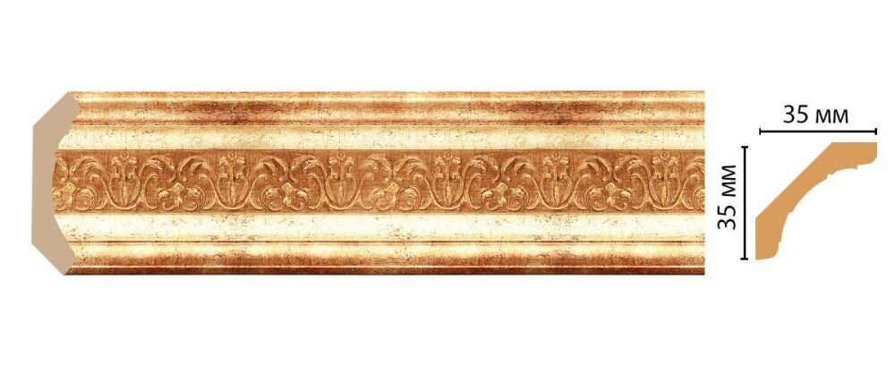 Плинтус Потолочный Decomaster 167S-126 В35хШ35хД2400 мм / Декомастер.