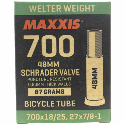 велокамера maxxis 2023 welter weight 20x1 0 1 5 25 40 406 lfvsep48 вело ниппель 0 8mm Камера Maxxis Welter Weight (700x18/25 Schrader)