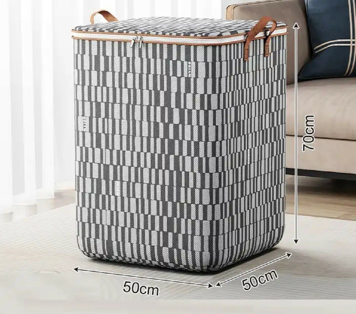 фото Сумка-короб для хранения с двумя ручками. Органайзер для шкафов-купе. Контейнер. Размер 50x56x50 cм