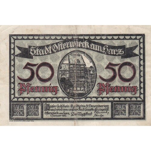 Германия (Веймарская Республика) Остервик-ам-Гарц 50 пфеннигов 1921 г.