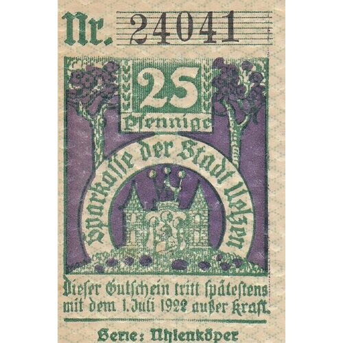 Германия (Веймарская Республика) Ильцен 25 пфеннигов 1921 г. (O) германия веймарская республика ильцен 25 пфеннигов 1921 г r