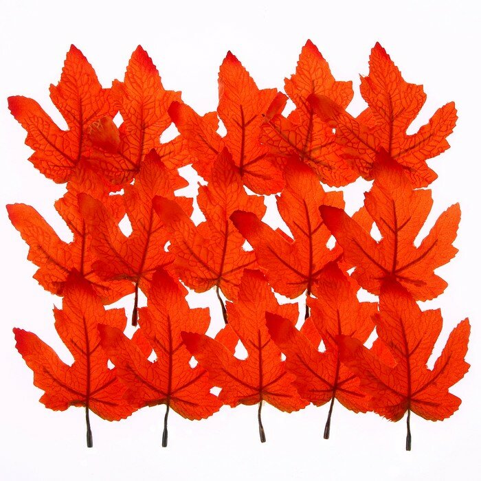 Декор «Осенний лист» набор 15 шт, размер 1 шт. — 9 × 11 × 0,2 см, цвет оранжевый