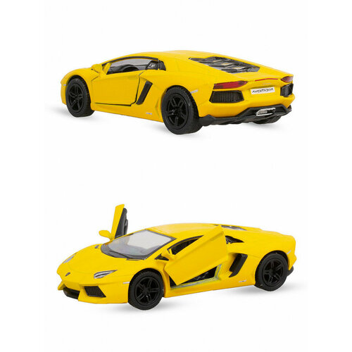 Металлическая машинка Kinsmart 1:36 «Matte Lamborghini» инерционная, жёлтая KT5370D-2